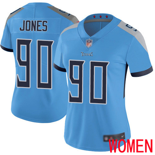 Tennessee Titans Limited Light Blue Women DaQuan Jones Alternate Jersey NFL Football #90 Vapor Untouchable